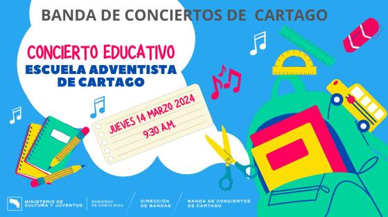 Dibujos coloridos de útiles escolares y notas musicales