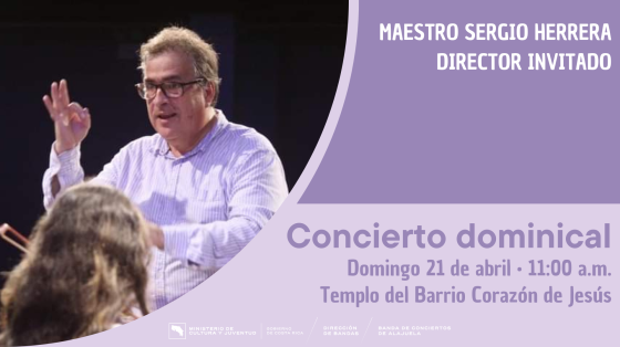 Concierto Dominical con Sergio Herrera Foto de Sergio Herrera dirigiendo a la Banda