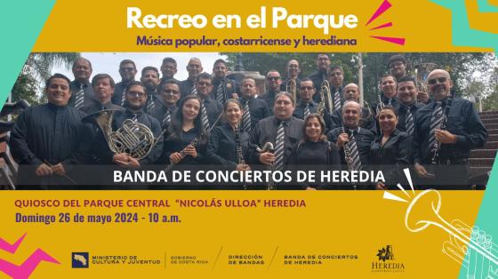 Concierto Recreo en el Parque | Banda de Conciertos de Heredia Foto de la Banda sonriendo hacia la cámara