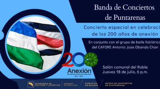 Concierto Especial de Celebración de los 200 años de Anexión Banderas ondeando al viento