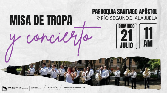 Misa de Tropa y Concierto “Celebrando la Anexión" | Banda de Conciertos de Alajuela Foto de la Banda de Conciertos de Alajuela en el parque