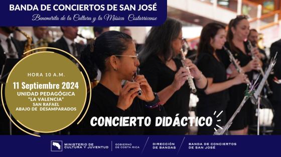 Concierto Educativo | Banda de Conciertos de San José Músicas tocando sus instrumentos de perfil