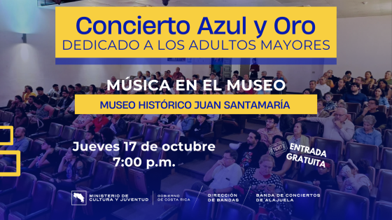 Concierto "Azul y Oro" Música en el Museo | Banda de Conciertos de Alajuela Público adulto mayor disfrutando un concierto de la BA