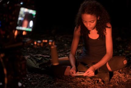 Smachleen Gutiérrez durante la grabación de una de las escenas del largometraje. (Foto: Pablo S. Wong / Sputnik Films) 