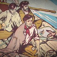 Fotografía: “El Combate de La Trinidad”, escrito por Carlos Vargas Gené (1965), con ilustraciones de Cecilia Pastor. Episodios nacionales. San José, Costa Rica: Graphics Arts.