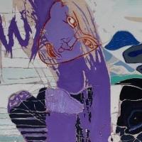 Siwá. Acrílico, óleo y bactericida sobre lona (1.40 x 1.90 metros). Leonardo Rojas. 2019. 