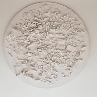 Emanuel Rodríguez, “Alegoría”. Mixta sobre tela, 2002.