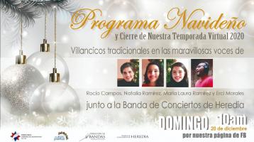 rostros de cantantes y músicos con fondo navideño