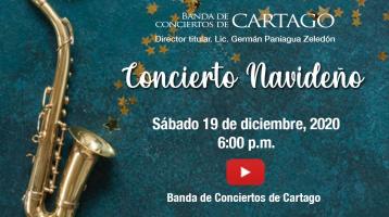 saxofón con fondo azul y borlas navideñas