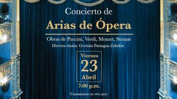 telón azul con letras doradas