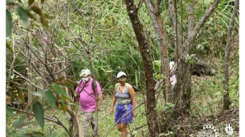 Personas caminando en uno de los senderos del Parque La Libertad