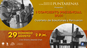 músicos de percusión y saxofones