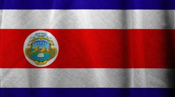 Fotografía de la bandera nacional de Costa Rica.