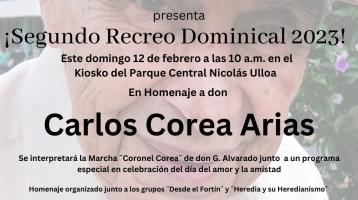 Foto del señor Carlos Corea Arias, homenajeado.