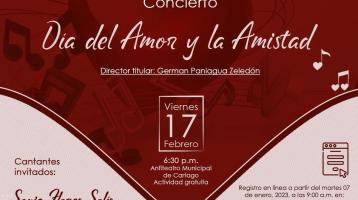 letras blancas de amor y amistad en fondo rojo 