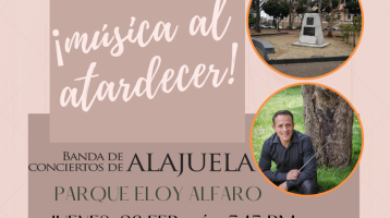 foto del subdirector Jorge Villalobos y al fondo un monumento a Eloy Mora, del parque homónimo