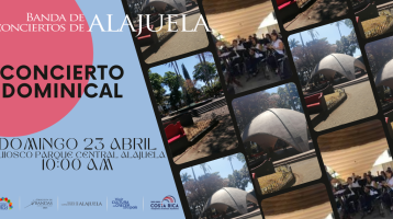 collage de fotos del quiosco del parque central de Alajuela
