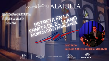 Foto de la Ermita con foto del director musical invitado