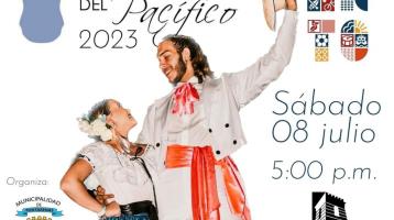 Afiche promocional con bailarines de baile típico 