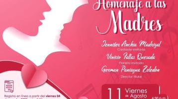 figura en perfil de madre con bebé en colores rosa y blanco