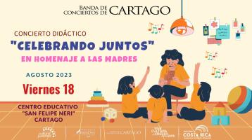 Dibujo de mujer con niños aprendiendo con música