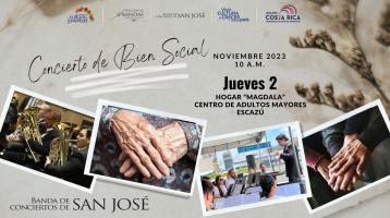 collage de fotos con manos de personas adultas mayores y músicos de la Banda de San José