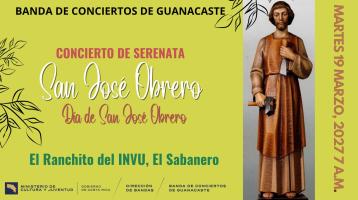 foto de una escultura de San José Obrero sobre fondo amarillo