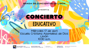 Formas de colores encendidos con el anuncio del concierto