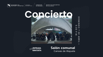 Foto del quiosco con la Banda de Conciertos de Alajuela 