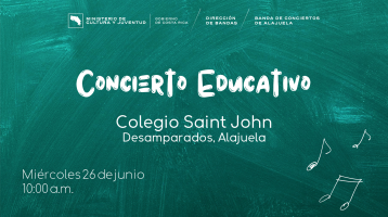 Pizarrita verde con las letras anunciando el concierto