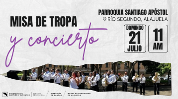 Foto de la Banda de Conciertos de Alajuela en el parque