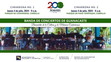Foto de la Banda de Guanacaste tocando en el quiosco de Sardinal