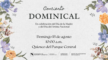 Imagen de una tarjeta de flores que anuncia el Concierto Dominical