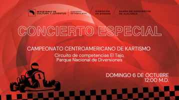 fondo naranja con letras blancas anunciando el concierto