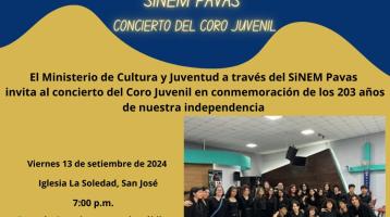 Afiche concierto coro sinem pavas 13 set 2024